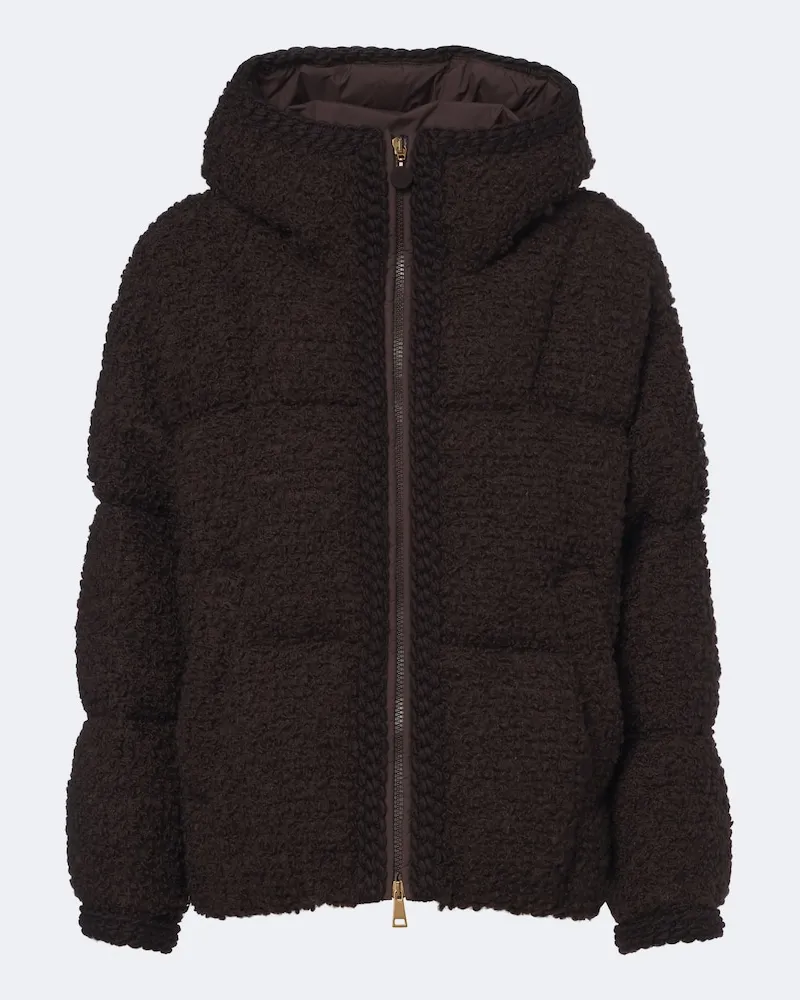 Moncler Daunenjacke Cristallin aus Teddyfleece Braun