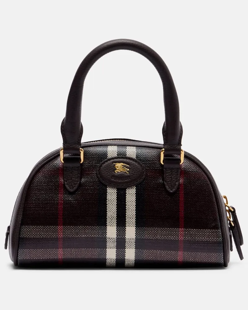 Burberry Tote Bag Highlands Mini aus Jacquard Braun
