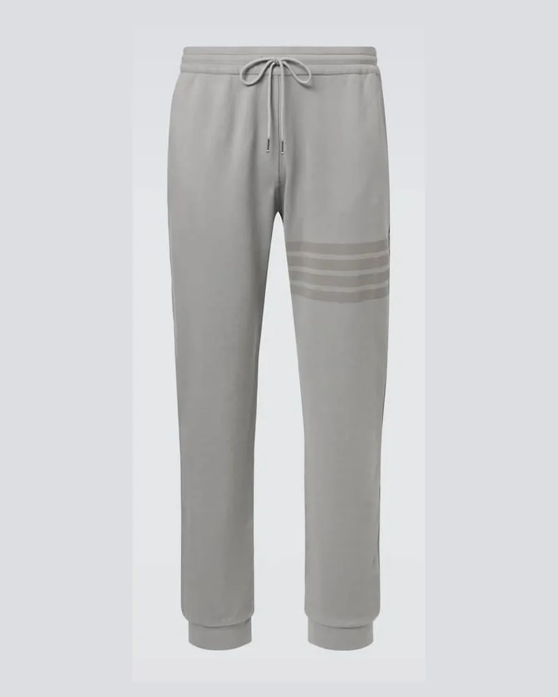 Thom Browne Jogginghose 4-Bar aus Baumwolle Grau