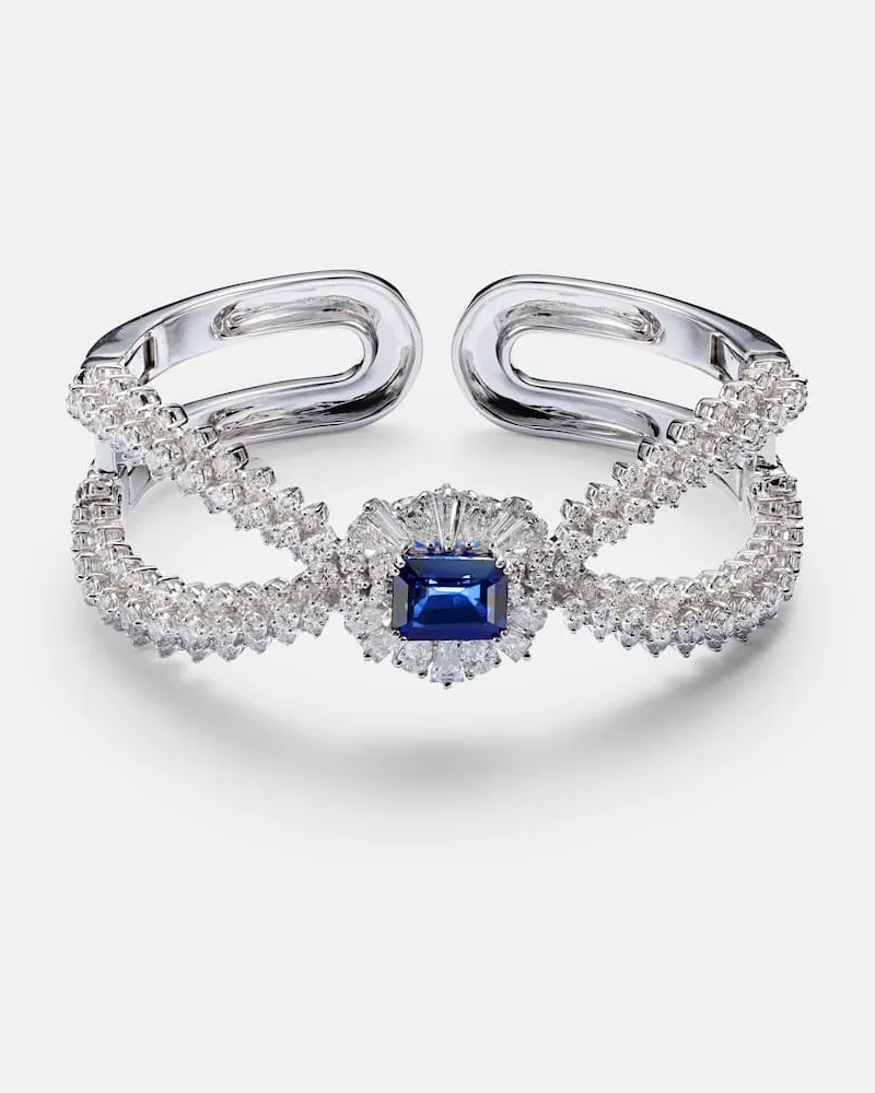 YEPREM Armreif Reign Supreme aus 18kt Weißgold mit Diamanten und Saphir Silber
