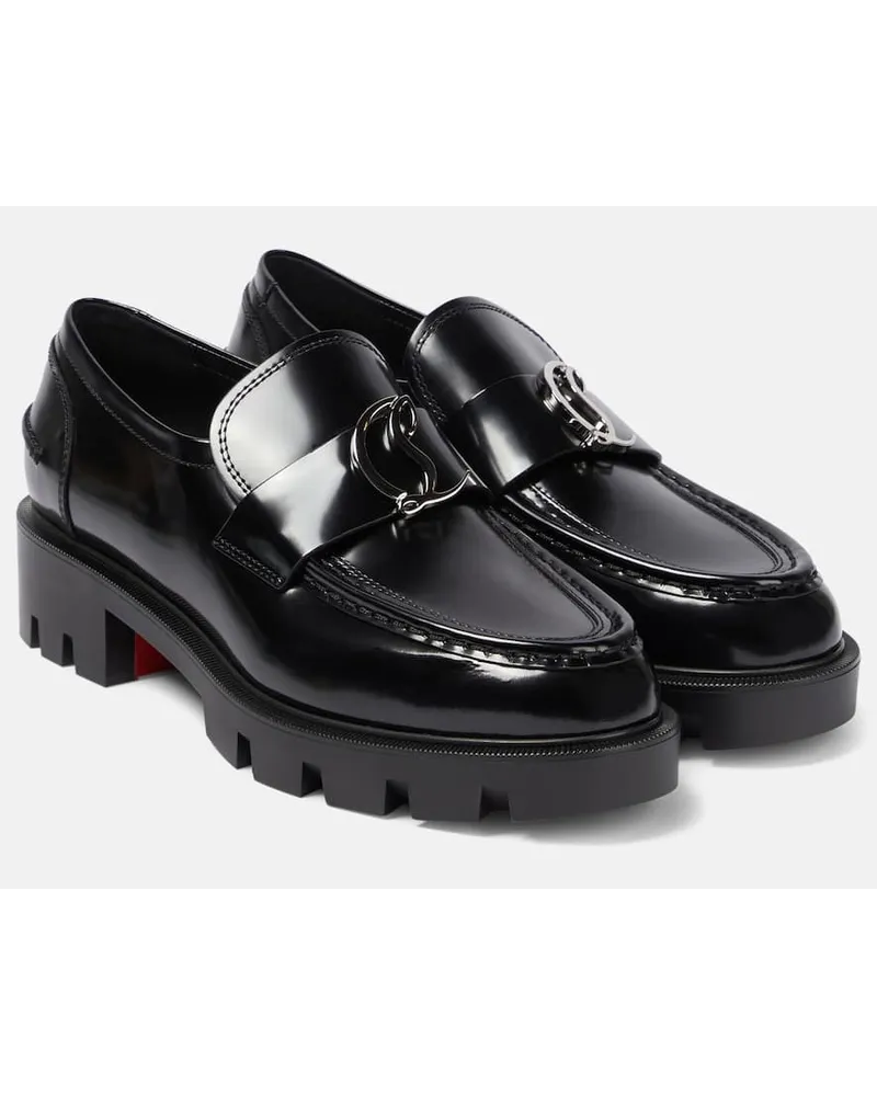 Christian Louboutin Loafers CL Moc Lug aus Leder Schwarz