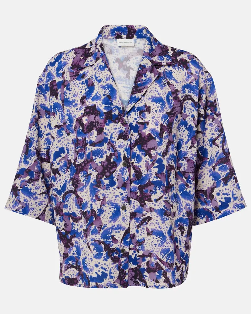 Dries van Noten Bedrucktes Hemd Blau