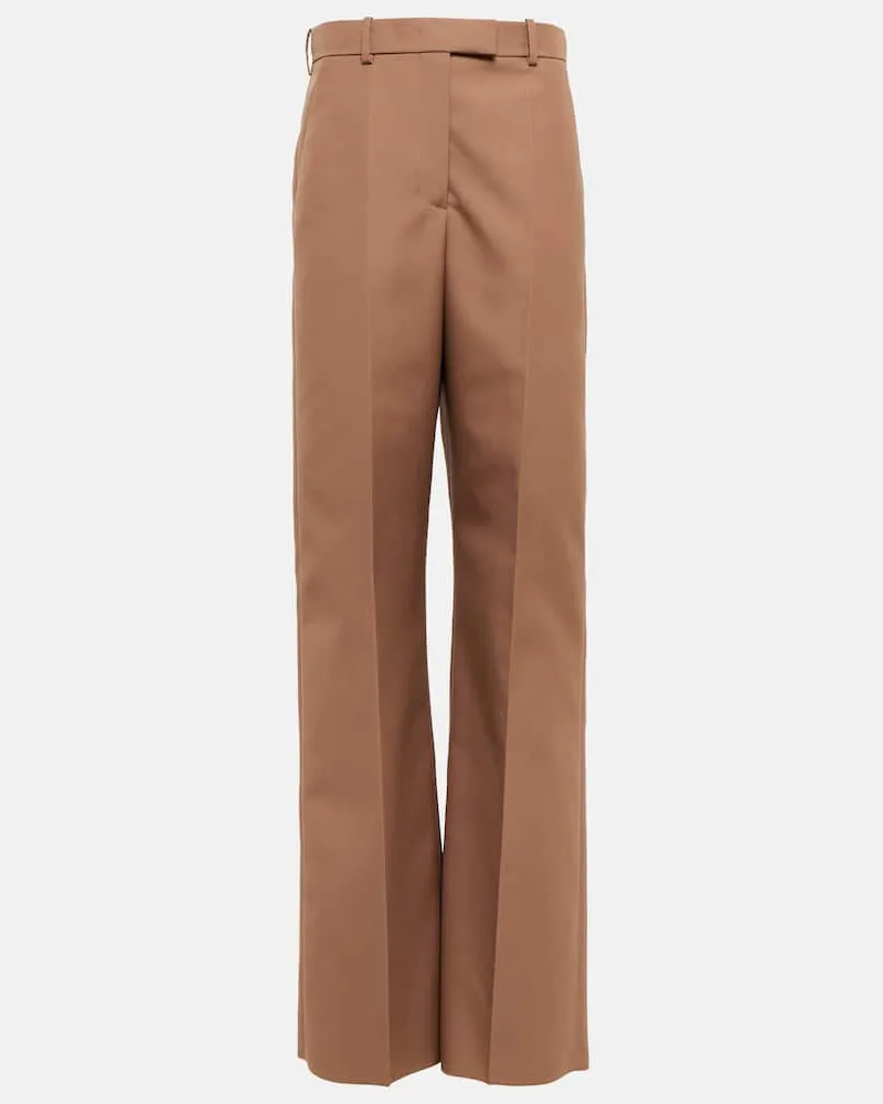 Valentino Garavani Weite High-Rise-Hose Beige