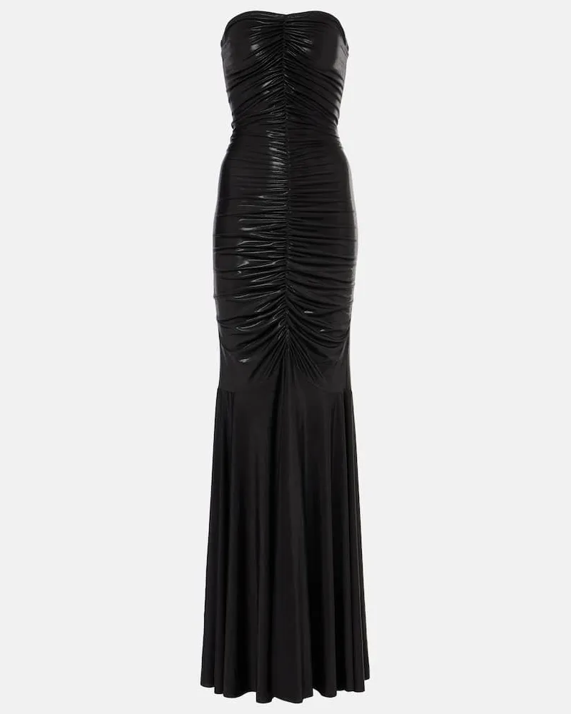 Norma Kamali Robe aus Lamé Schwarz