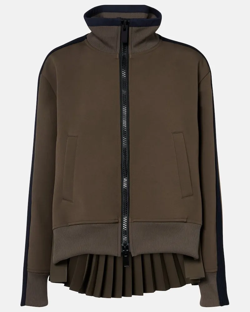 Sacai Jacke aus Matelassé und Twill Grün