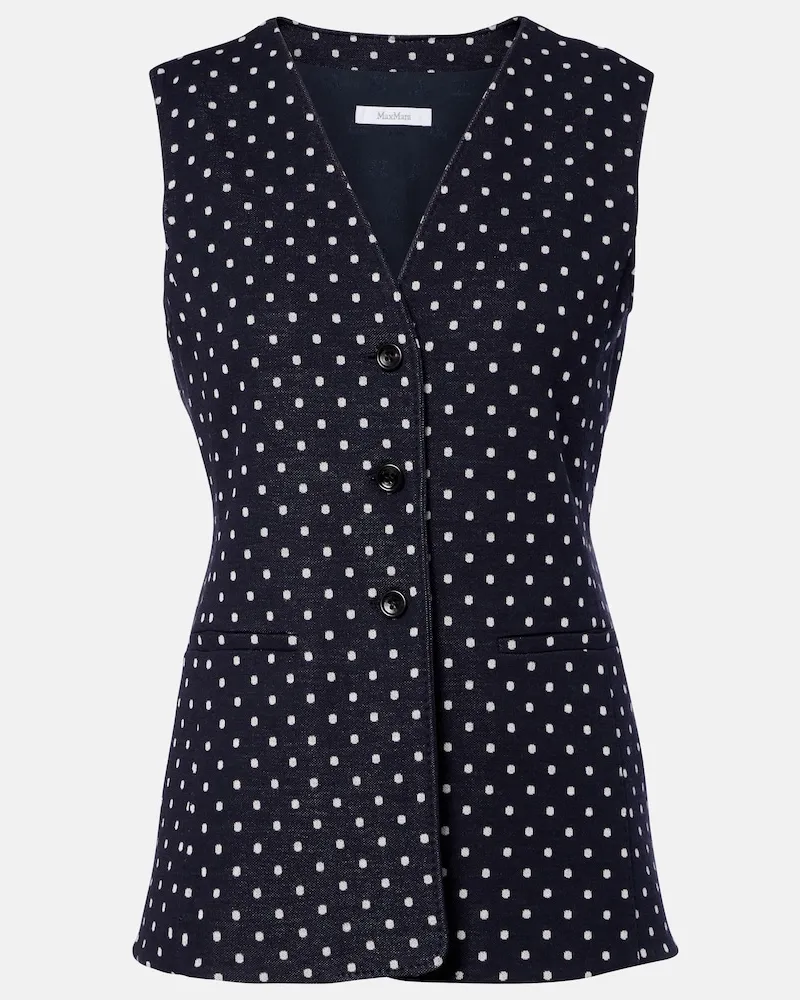 Max Mara Weste aus Jersey Blau