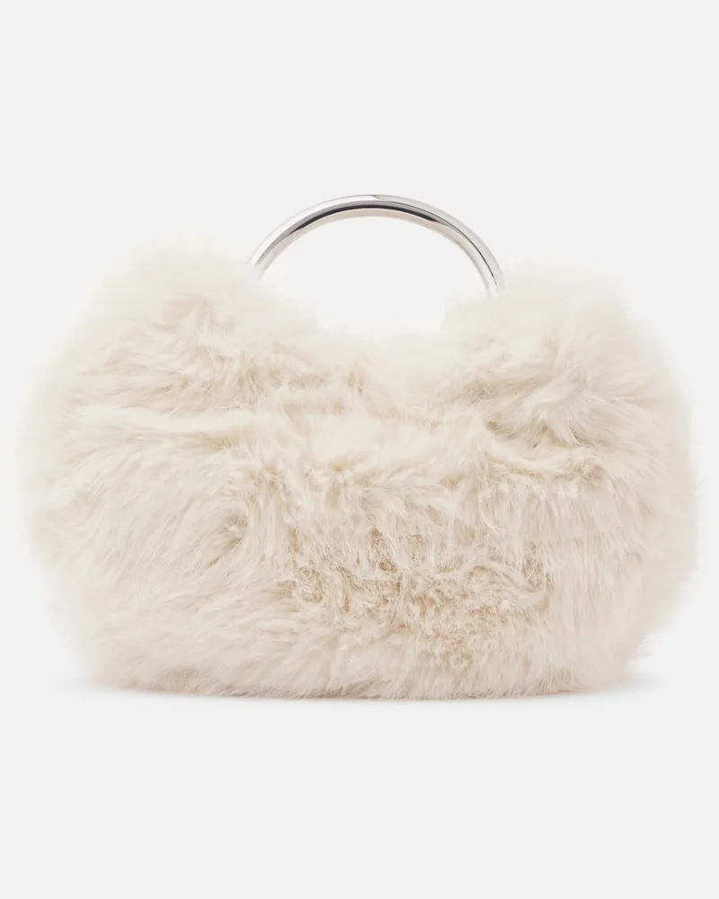 STAUD Tote Romeo aus Faux Fur Weiß