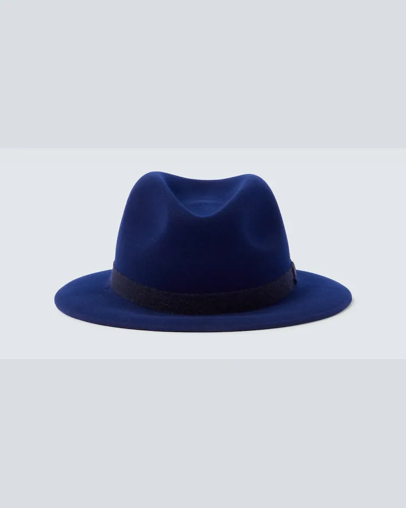 Borsalino Hut Jared aus Wolle und Kaschmir Blau