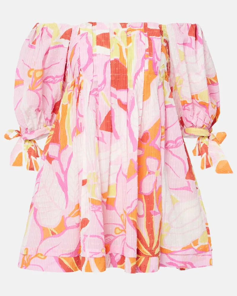 Poupette St Barth Bedrucktes Minikleid Catalina aus Baumwolle Multicolor