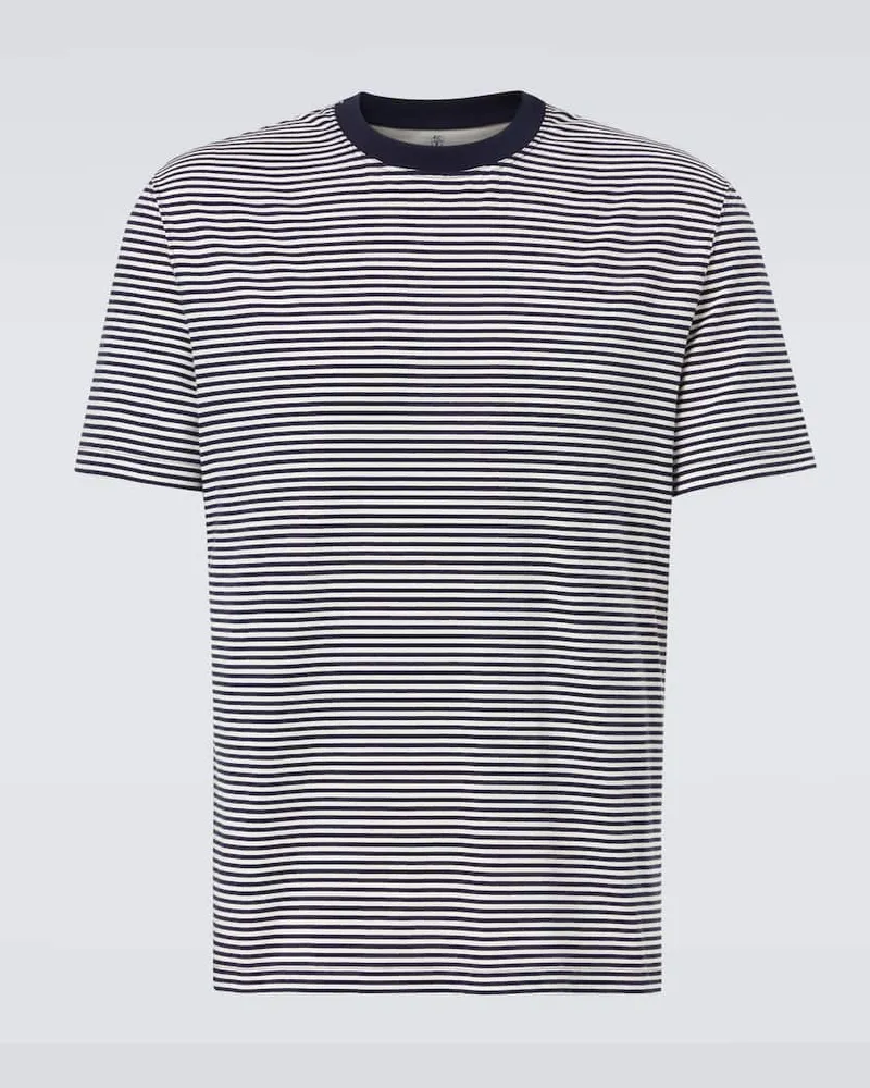 Brunello Cucinelli T-Shirt aus Baumwoll-Jersey Blau