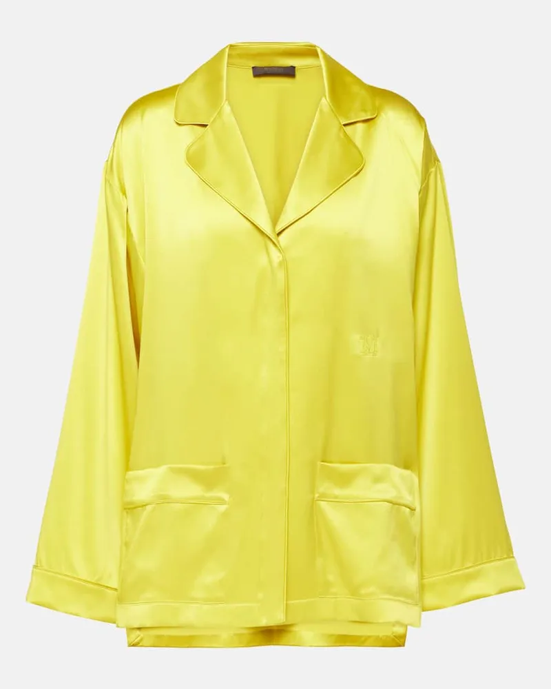 Max Mara Pyjama-Hemd Elegante Vasaio aus Seide Gelb