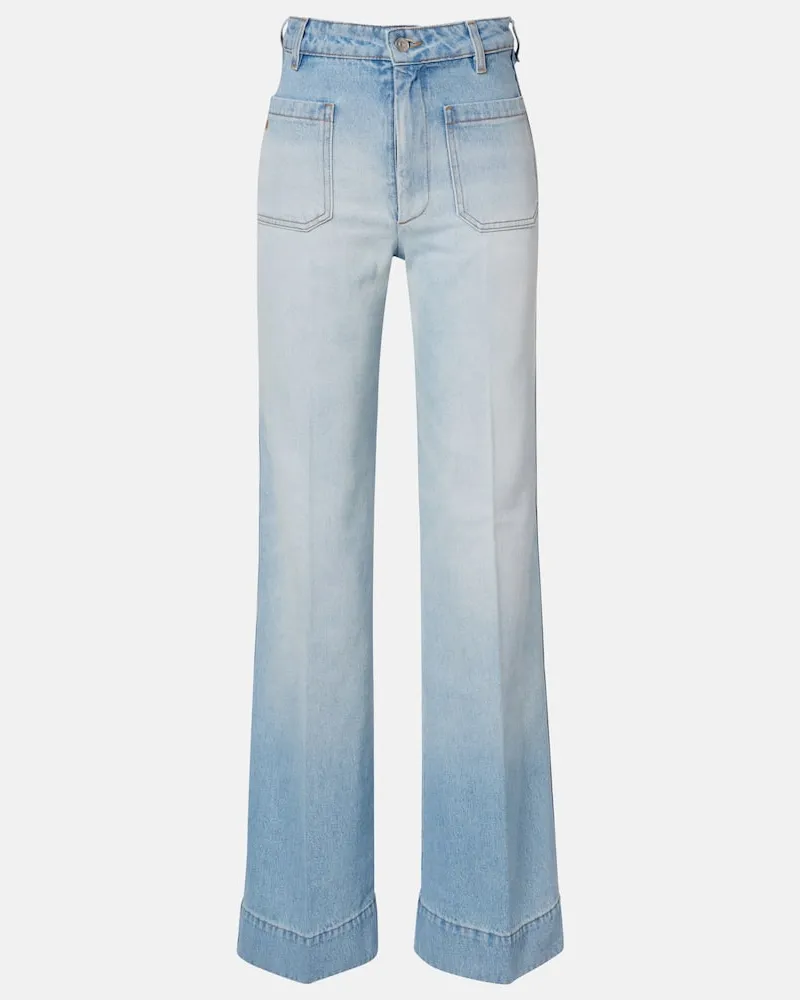 Victoria Beckham High-Rise Flared Jeans Alina Blau