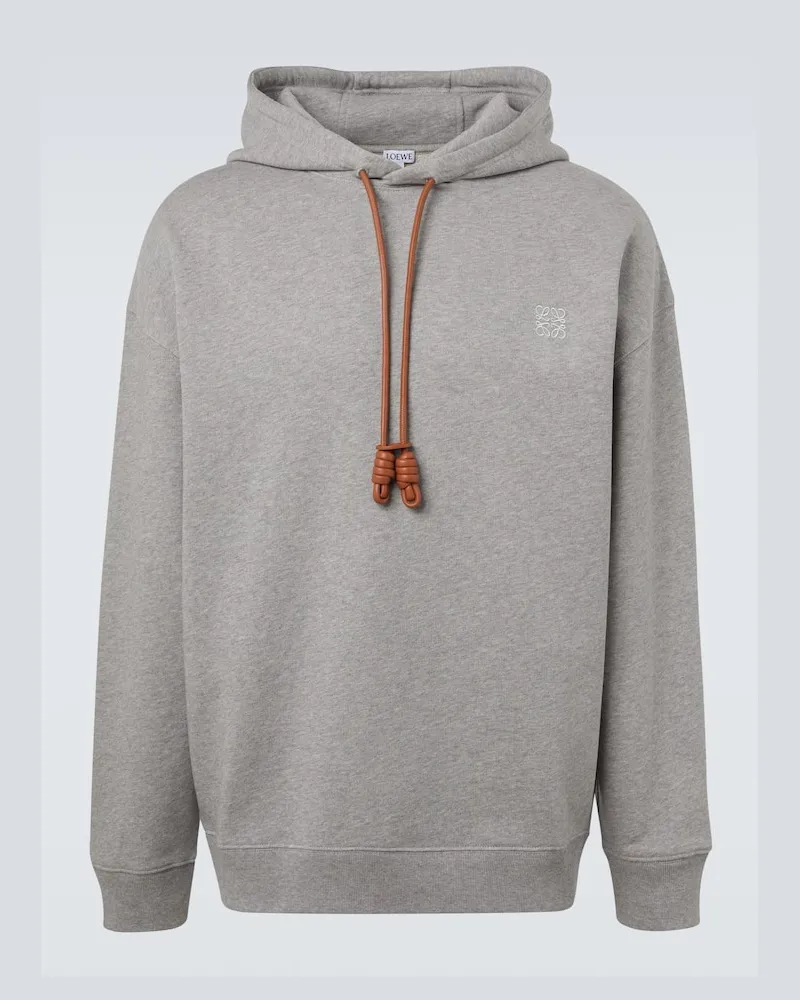Loewe Hoodie Anagram aus Baumwoll-Jersey Grau