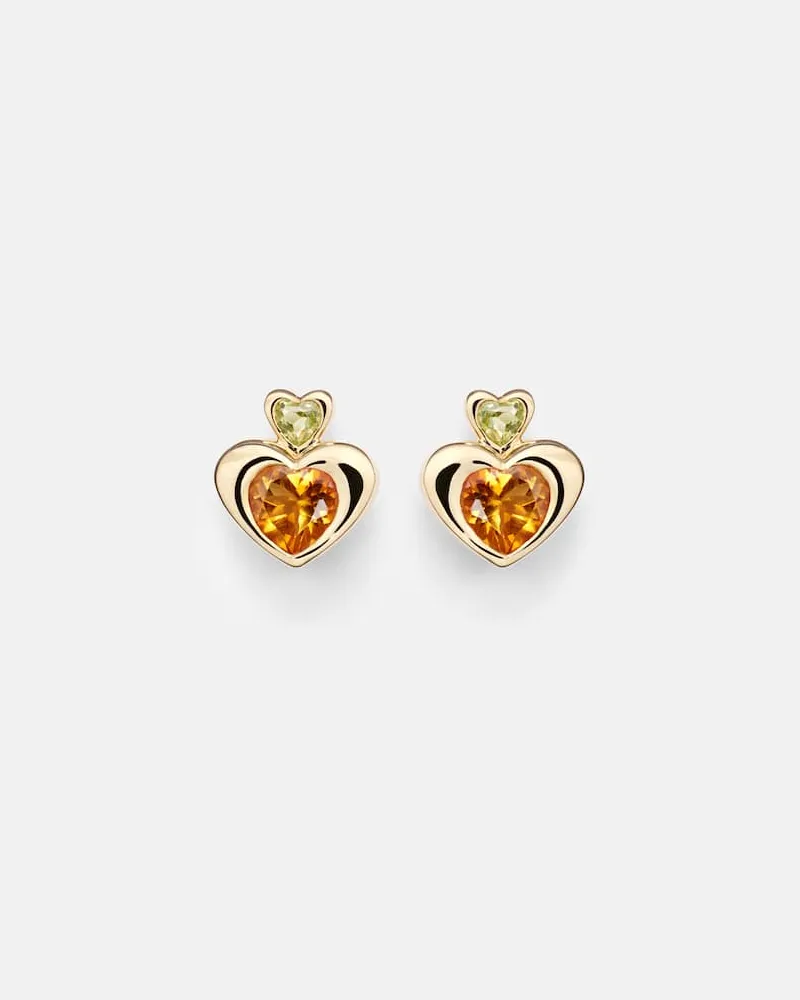 Roxanne First Ohrringe aus 14kt Gelbgold mit Citrin und Peridot Gold
