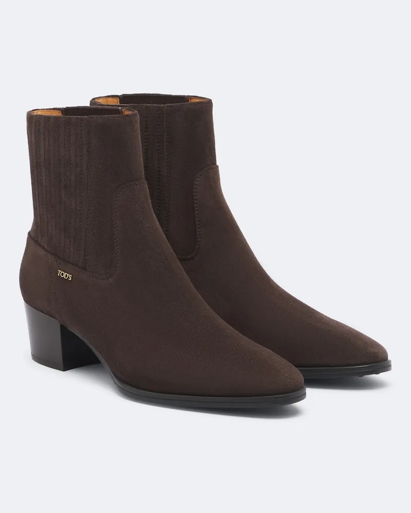 TOD'S Ankle Boots Gommino® aus Veloursleder Braun