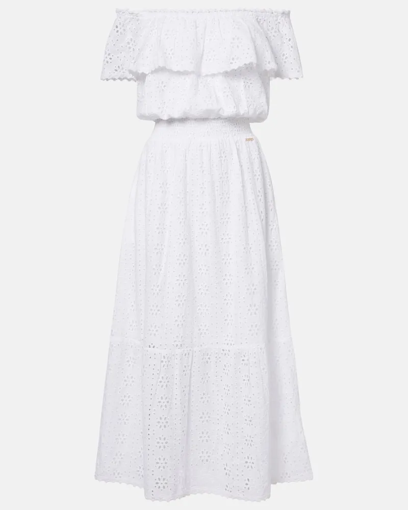 Melissa Odabash Midikleid Larna aus Baumwolle Weiß