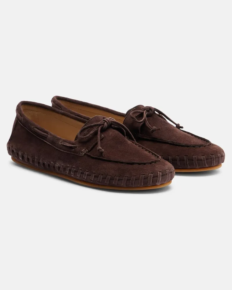 Le Monde Béryl Le Monde Béryl Mokassins Driver aus Veloursleder Braun