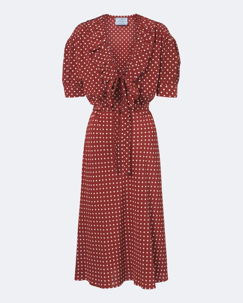 Prada Midikleid aus Seide Braun