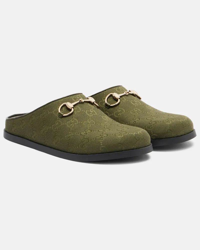 Gucci Clogs New Sol GG aus Canvas Grün