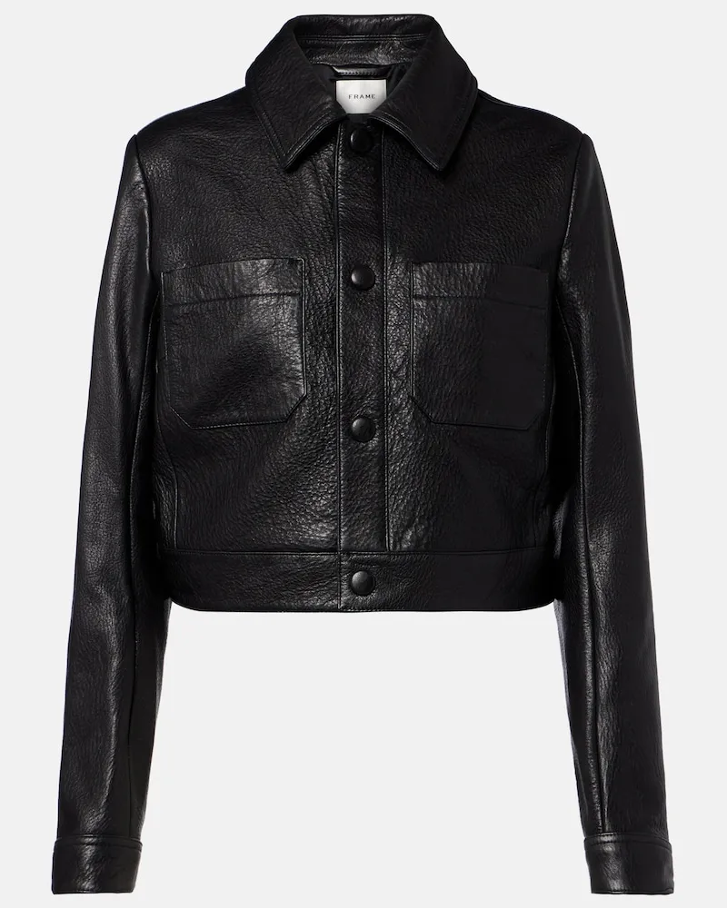 Frame Denim Lederjacke The Small Schwarz