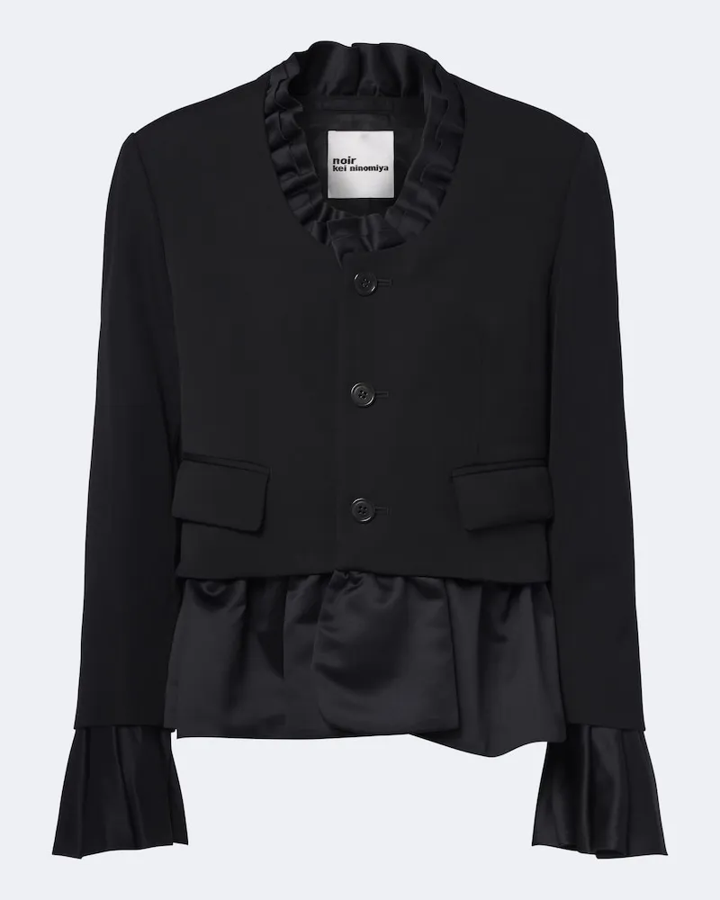Noir Kei Ninomiya Schößchenjacke aus Wolle Schwarz