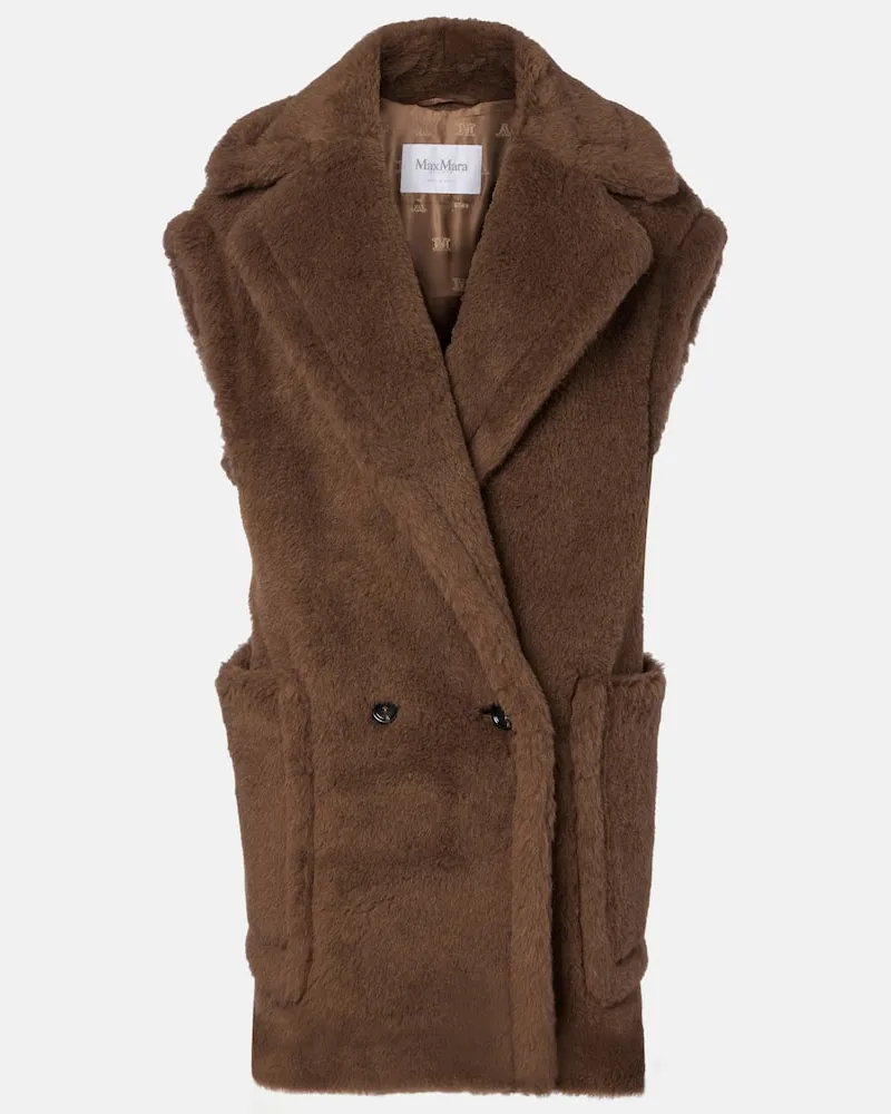 Max Mara Weste aus Alpakawolle, Wolle und Seide Braun