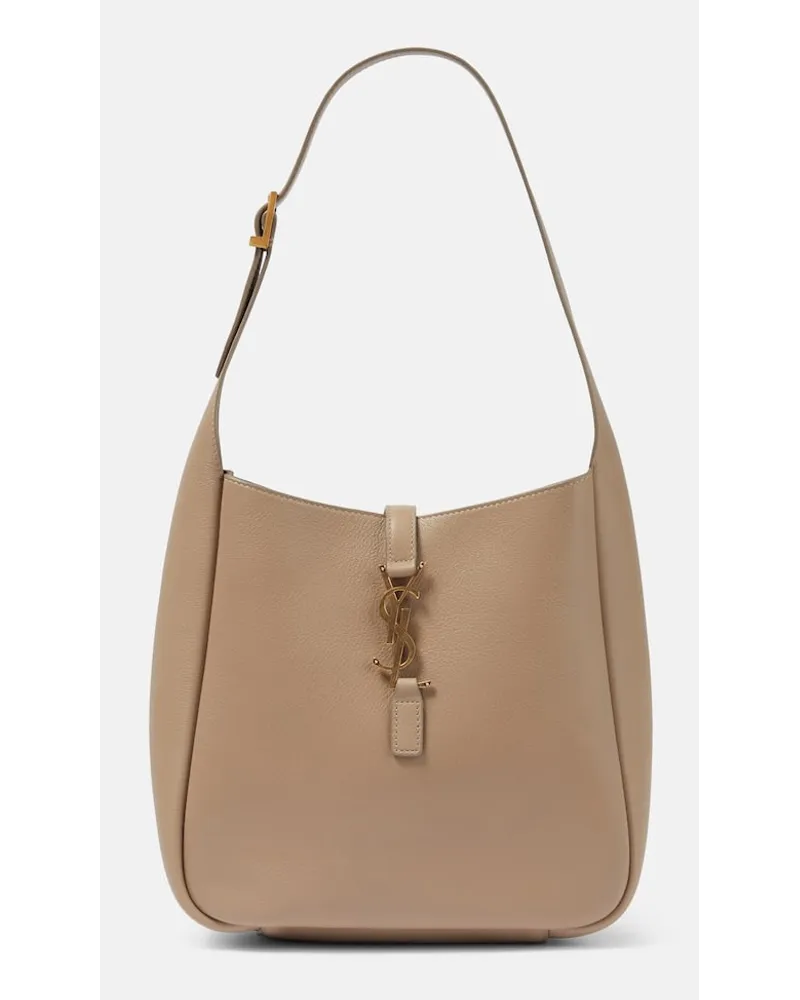 Saint Laurent Schultertasche Le 5 à 7 Soft aus Leder Grau