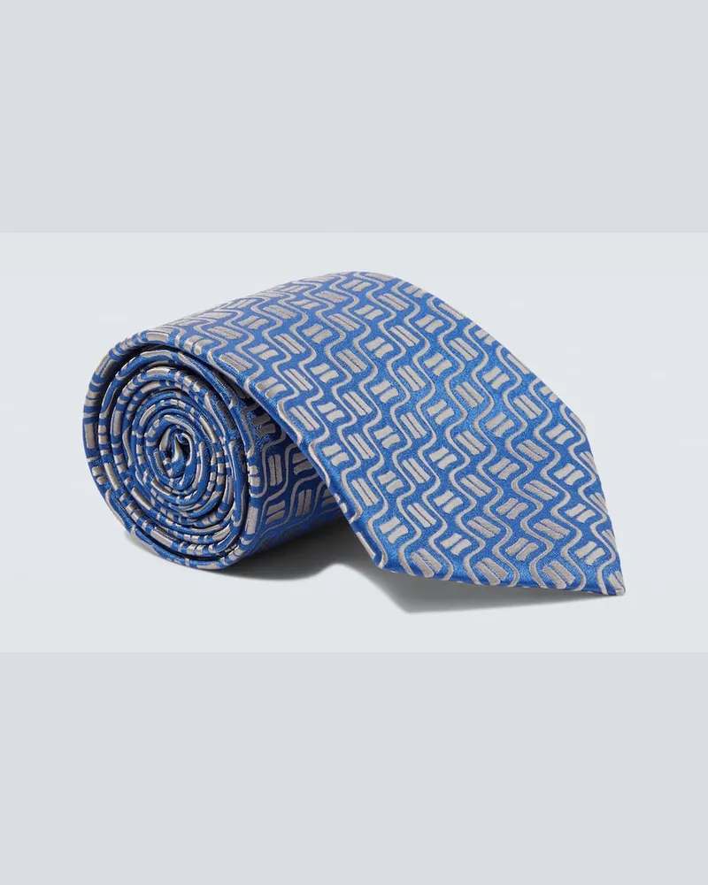 Charvet Krawatte aus Seiden-Jacquard Blau