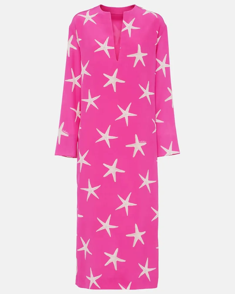 Valentino Garavani Kaftan Starfish aus Seide Rosa