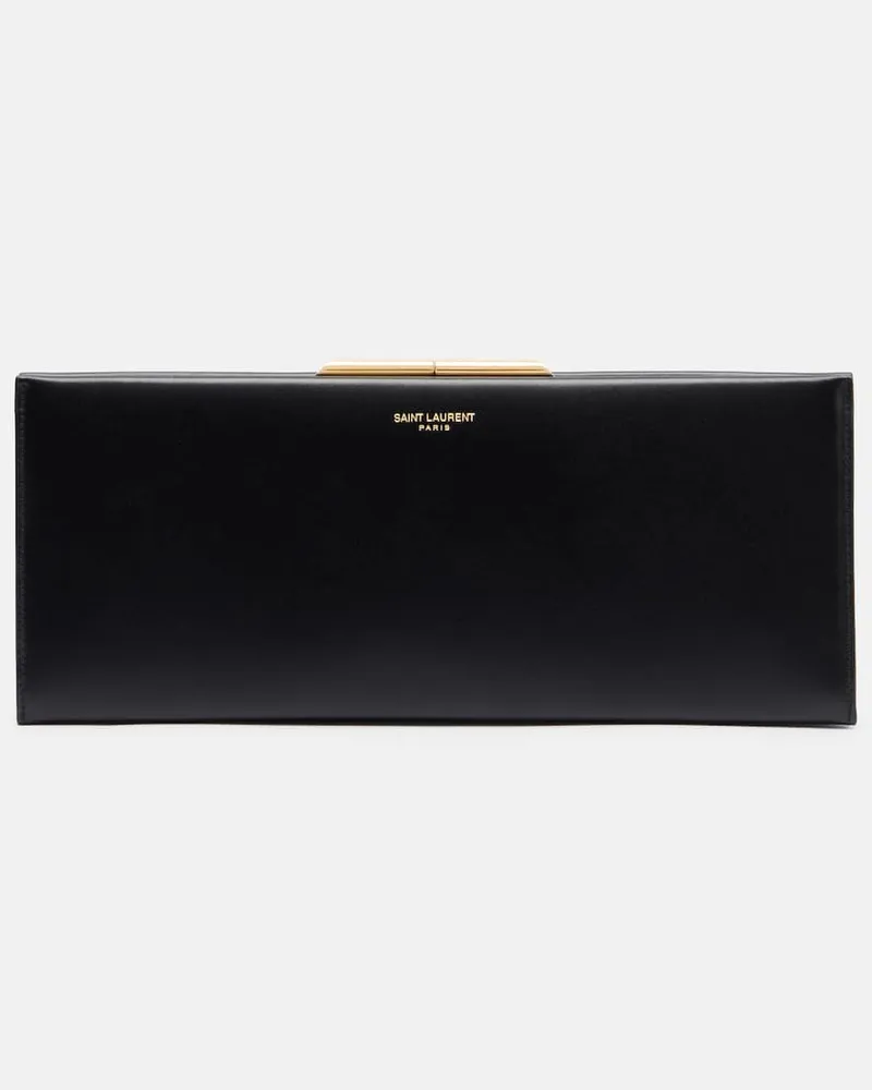 Saint Laurent Clutch Midnight Small aus Leder Schwarz