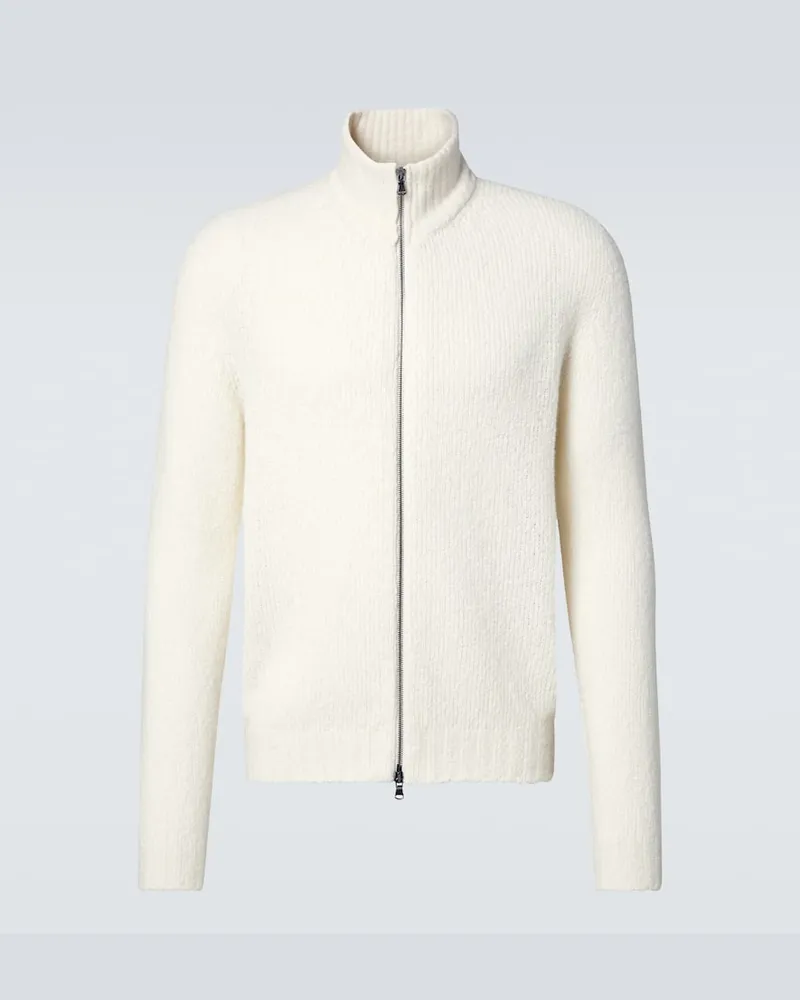 Thom Sweeney Jacke aus einem Wollgemisch Weiß