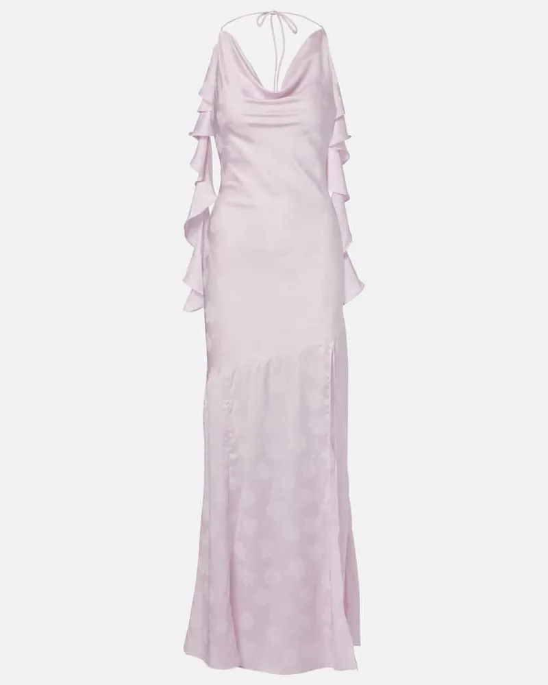ROTATE Birger Christensen Robe aus Satin-Jacquard Pink