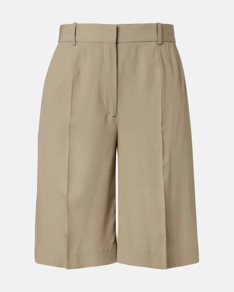 Totême High-Rise Bermuda-Shorts Beige