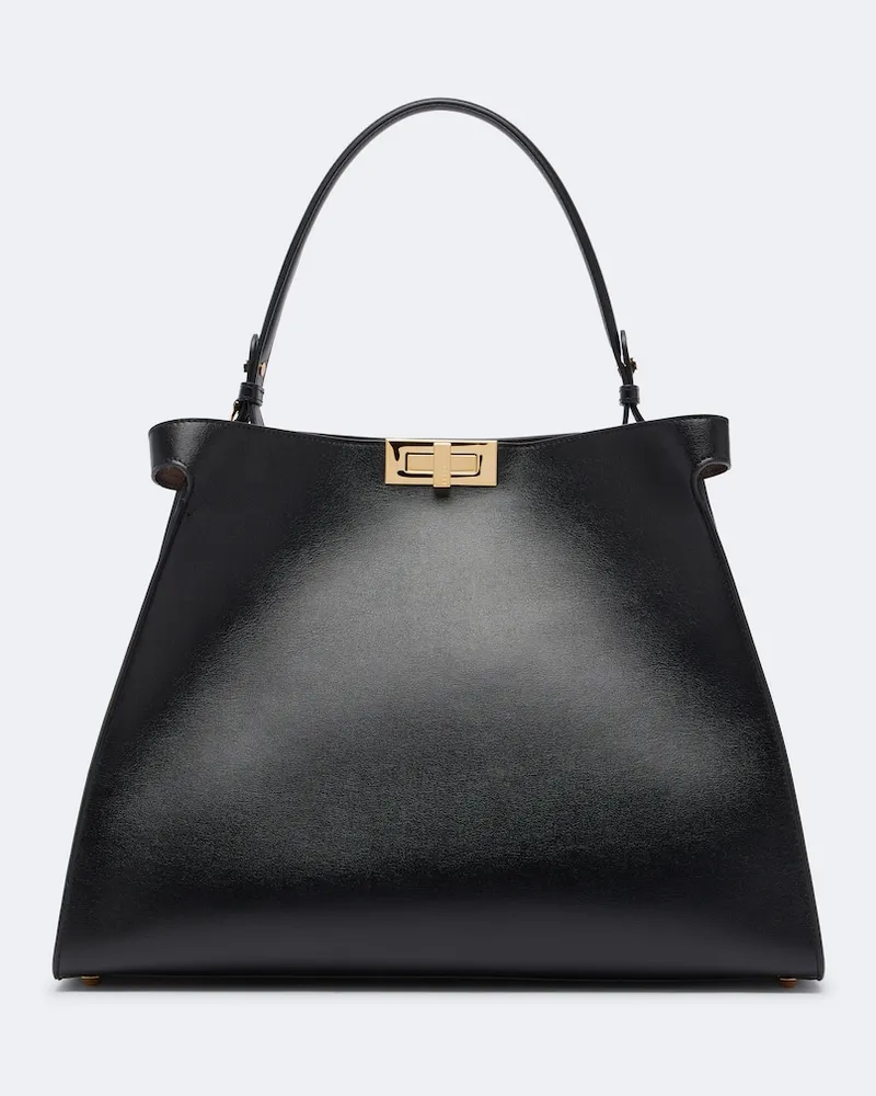 Fendi Schultertasche Peekaboo® Medium aus Leder Schwarz