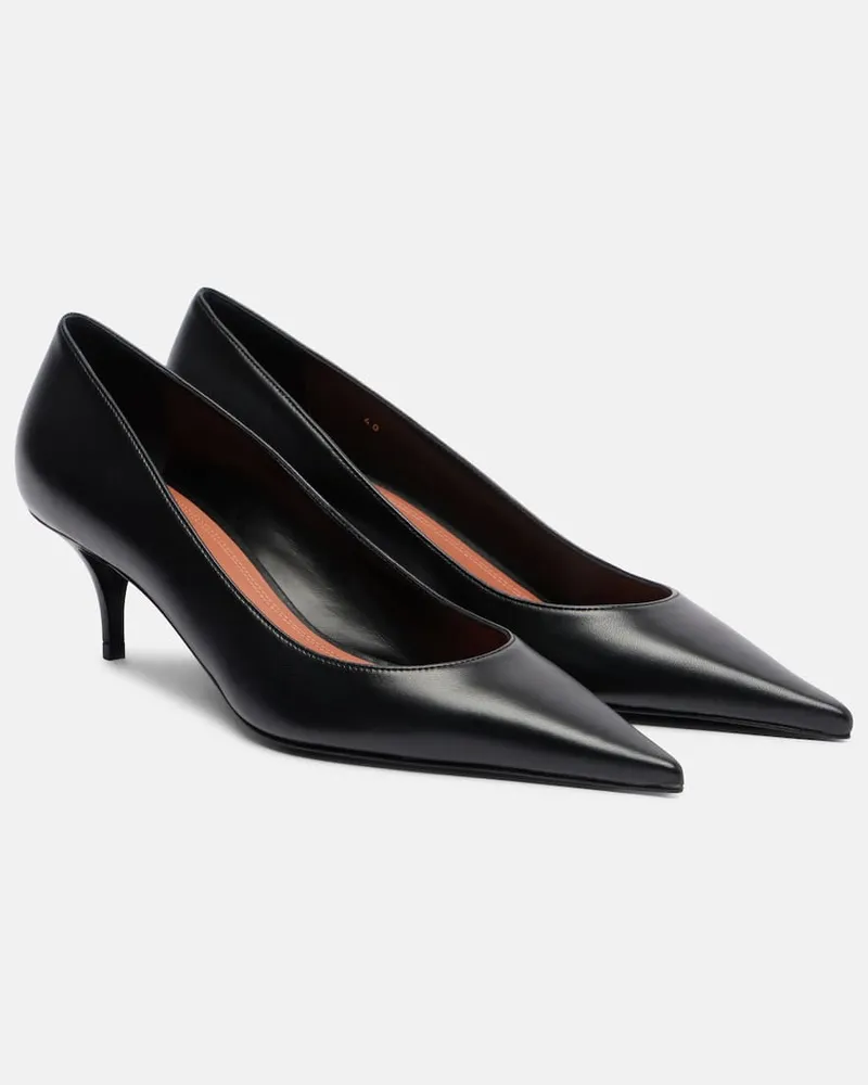 Amina Muaddi Pumps Barbara 55 aus Leder Schwarz