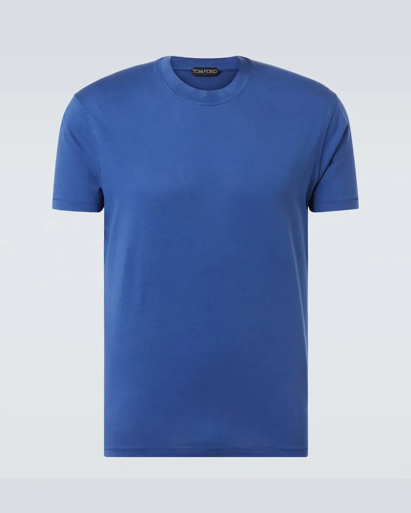 Tom Ford T-Shirt aus Baumwoll-Jersey Blau
