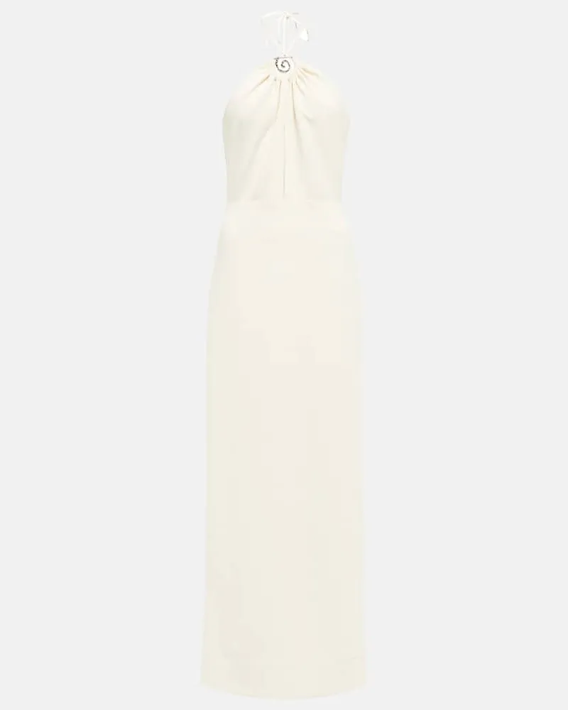 STAUD Maxikleid Abigail aus Crêpe Weiß