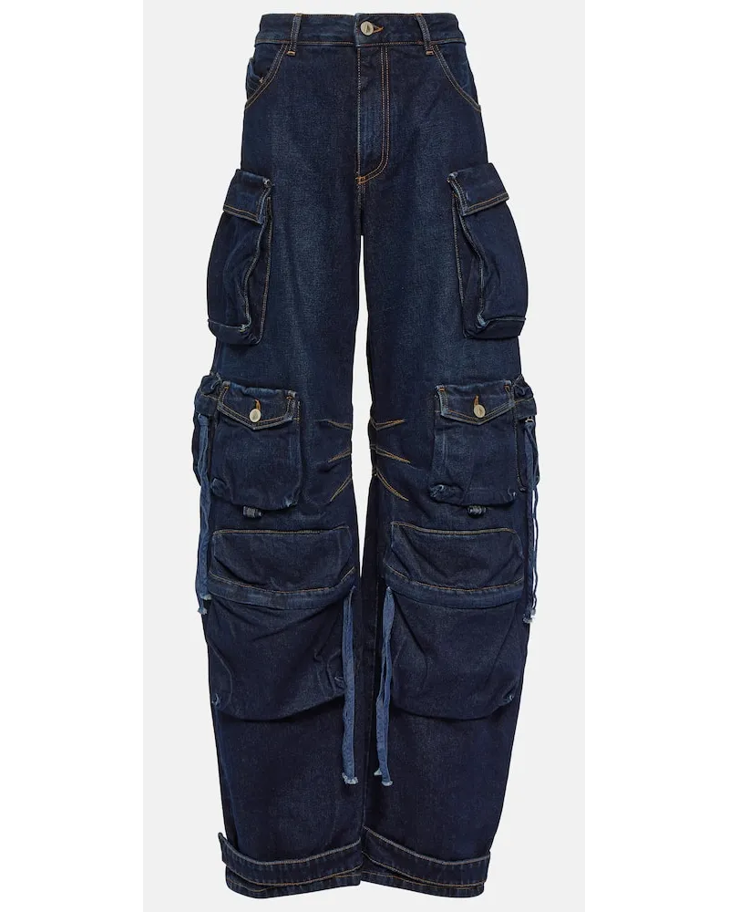 ATTICO Cargohose Fern aus Denim Blau