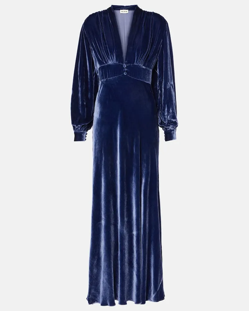 RIXO Maxikleid Emery aus Samt Blau