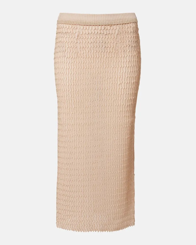 Maison Margiela Midirock aus Strick Rosa