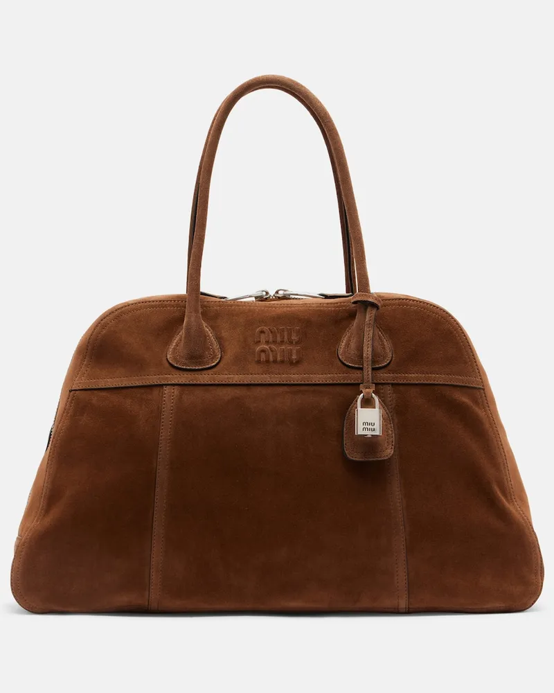 Miu Miu Bowling-Bag Vivant aus Veloursleder Braun