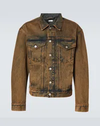 Dries van Noten Distressed Jeansjacke Braun