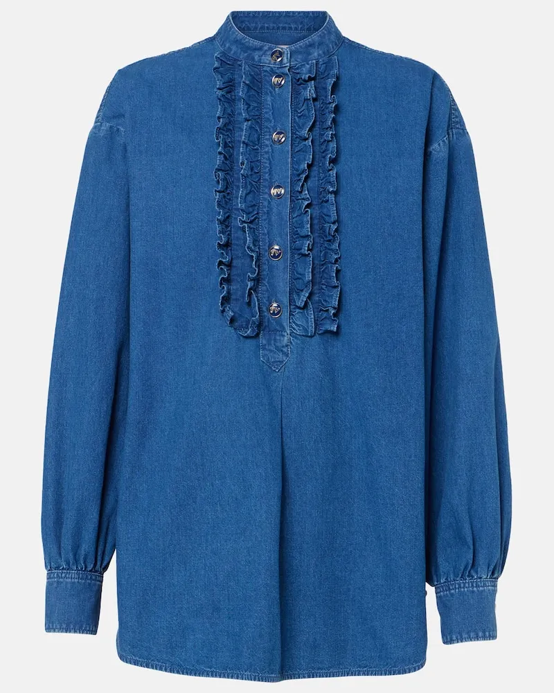 Valentino Garavani Bluse aus Denim Blau