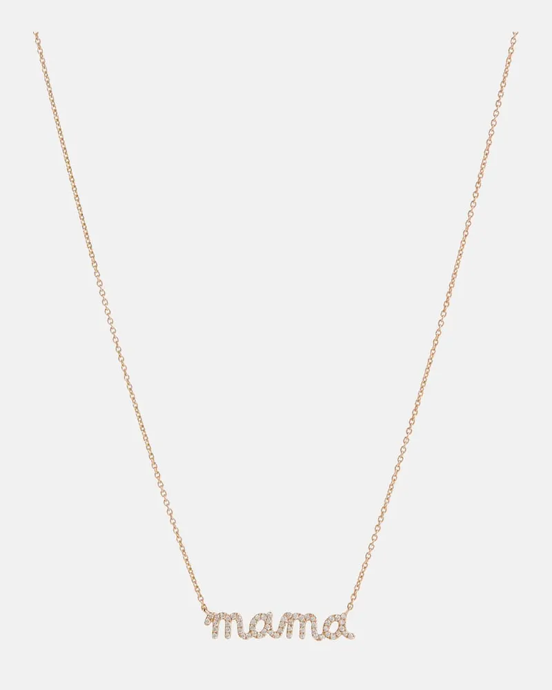 Sydney Evan Halskette Mama aus 14kt Gelbgold mit Diamanten Gold