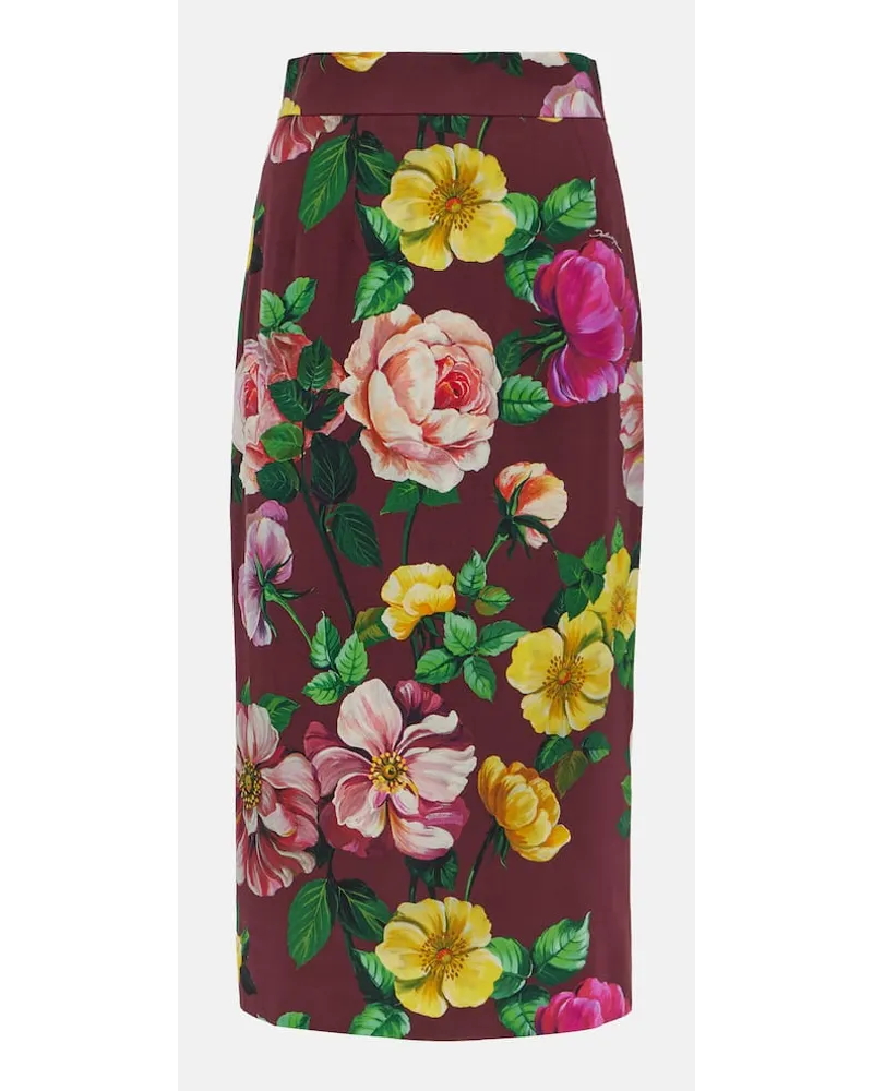 Dolce & Gabbana Midirock aus einem Seidengemisch Braun