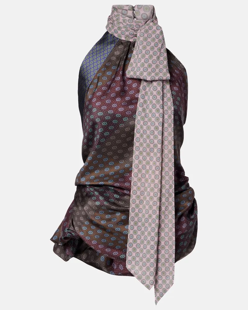 Dries van Noten Bedrucktes Top aus Seide Multicolor