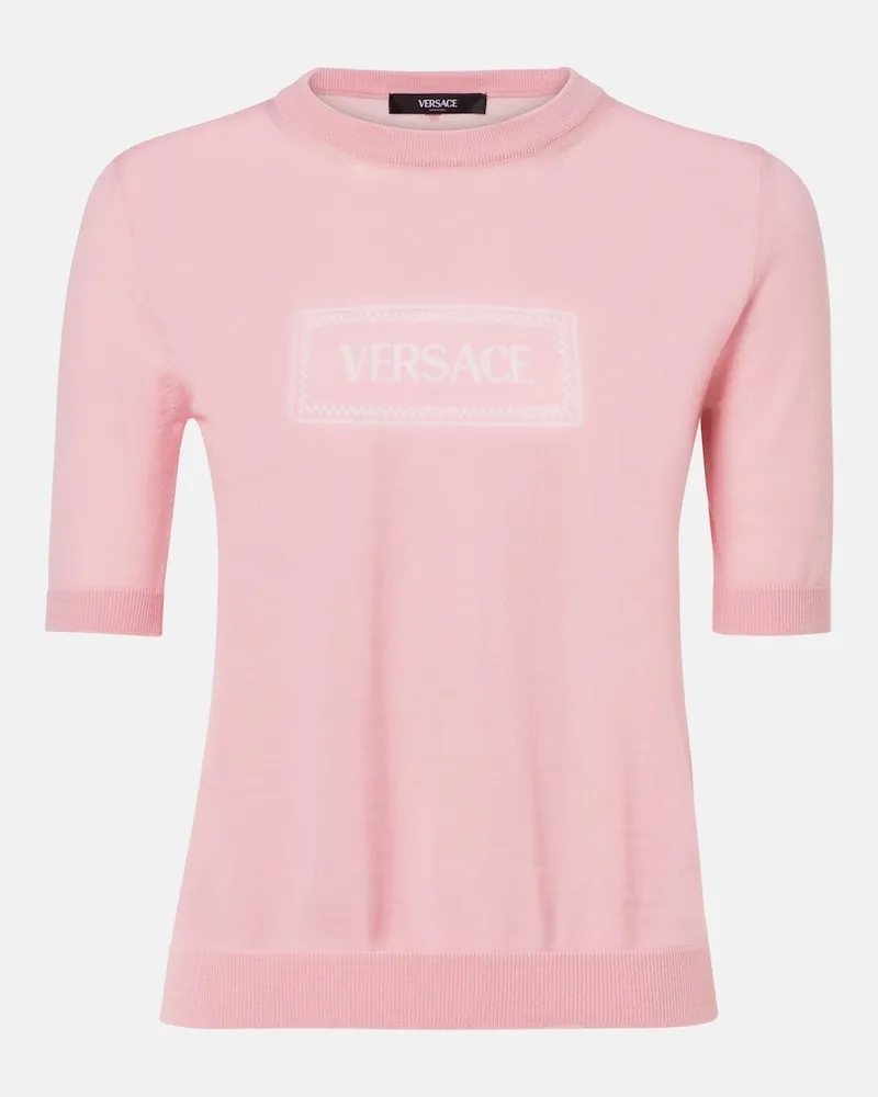 Versace Top aus Strick Rosa