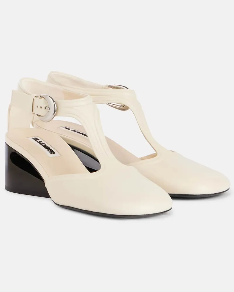 Jil Sander Mary-Jane-Pumps aus Leder Weiß
