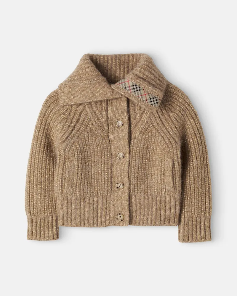 Burberry Cardigan Burberry Check aus Strick Gold