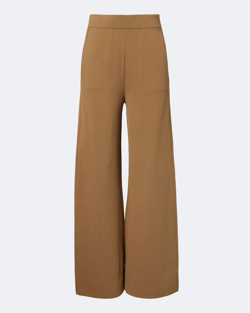 Max Mara Weite Strickhose Beige